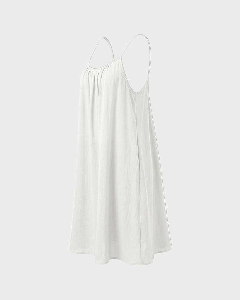 Casual Open-Back Spaghetti Strap Dress