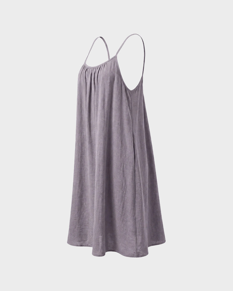 Casual Open-Back Spaghetti Strap Dress