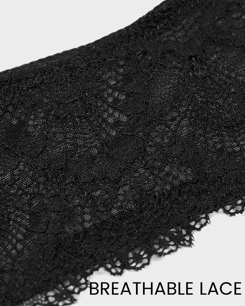 LilyCurve Non-Padded Lace Strappy Push-Up Bra in BK