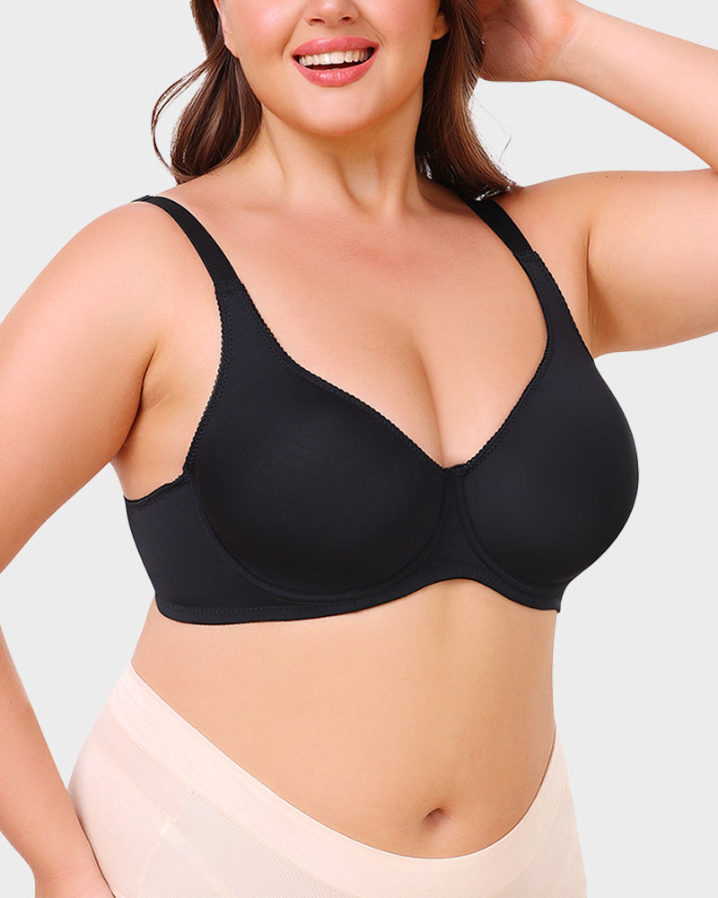 LilyCurve Comfort Everyday T-Shirt Bra in BK