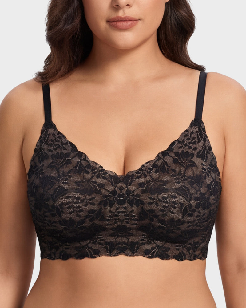 LilyCurve Breathable Lace Lift Bra in GR