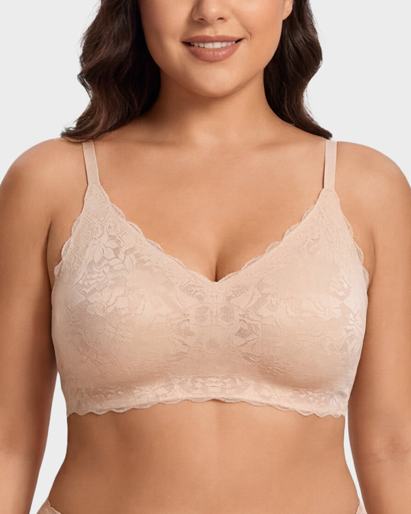 LilyCurve Breathable Lace Lift Bra in GR