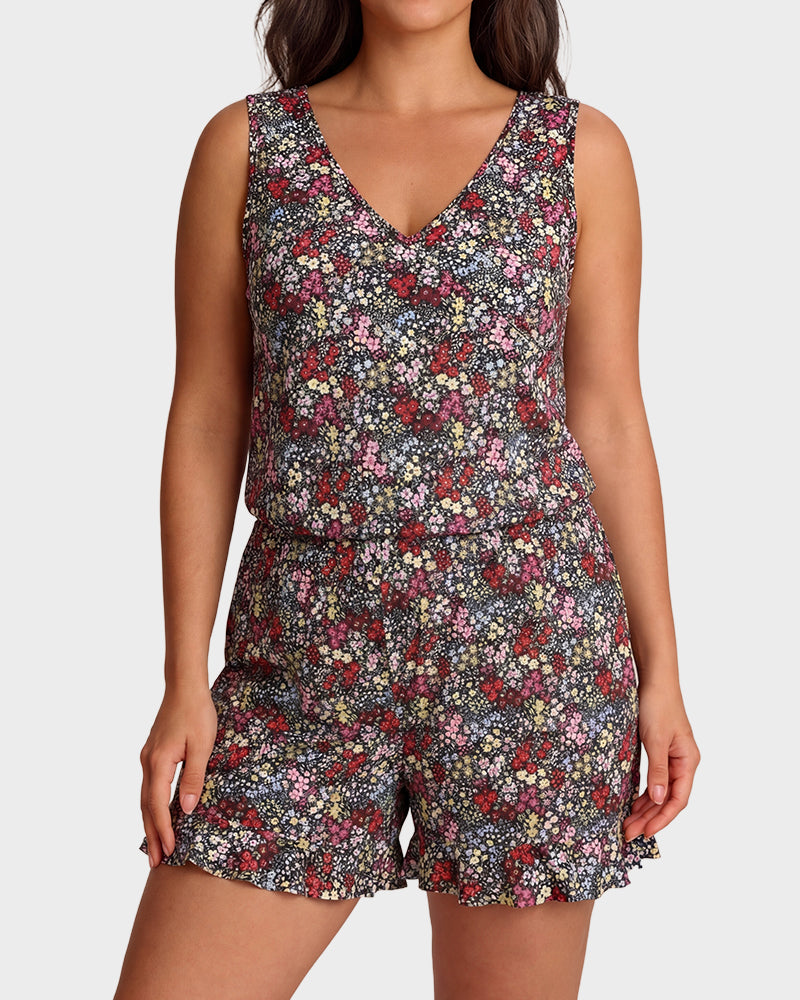 LilyCurve Built-in Bra Swim Romper in GR