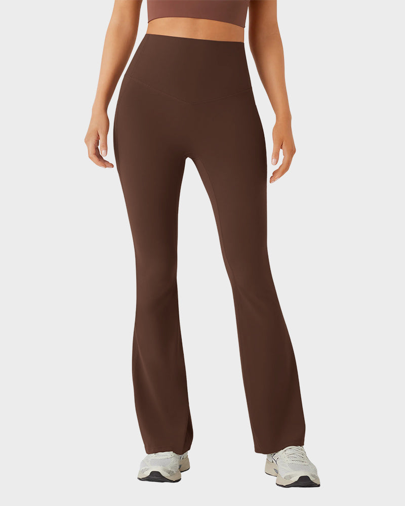 LilyCurve Butt-Lifting High Waist Bootcut Yoga Leggings in BK