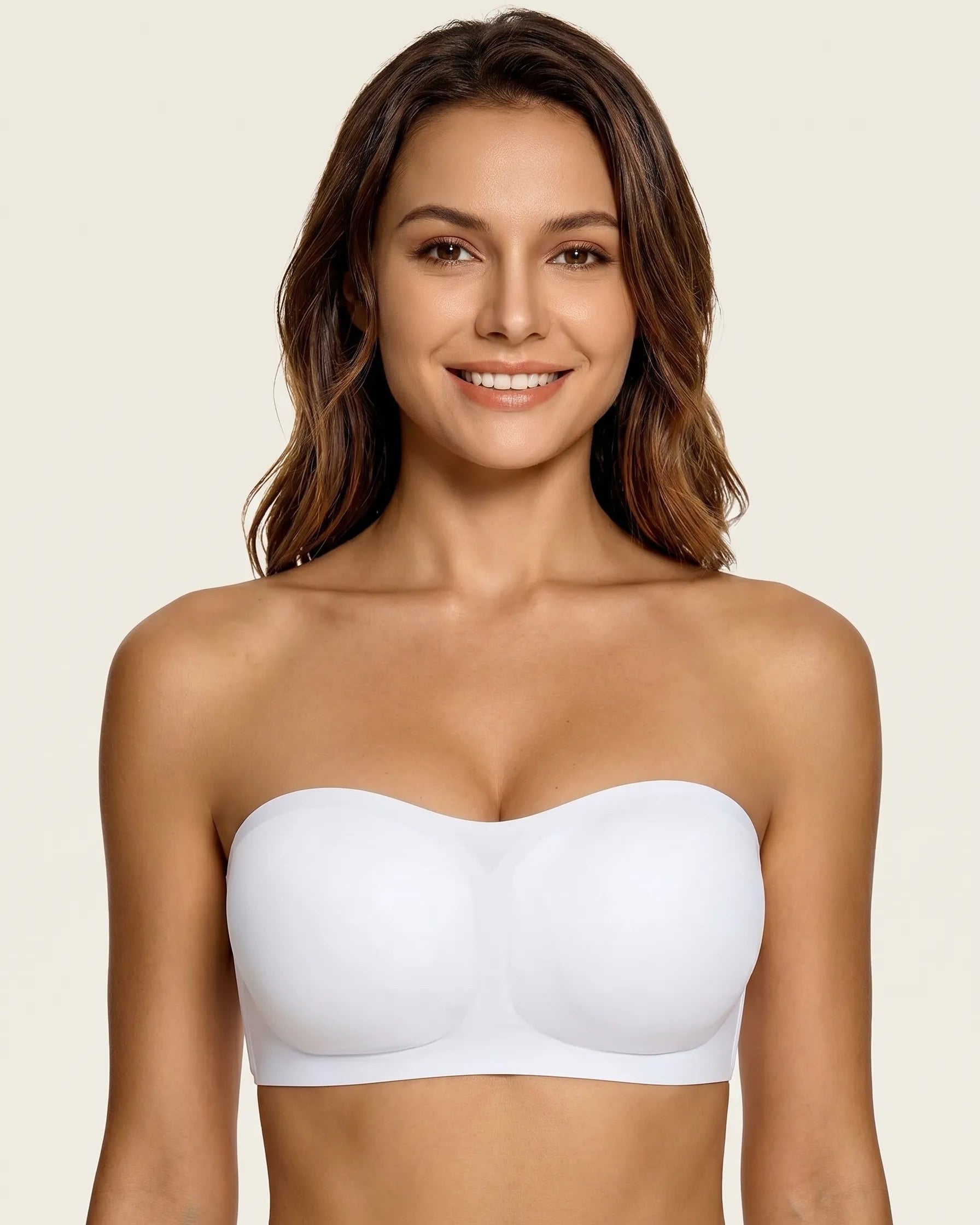 Seamless Strapless Bra Wireless Anti-Slip Push Up Jelly Bra