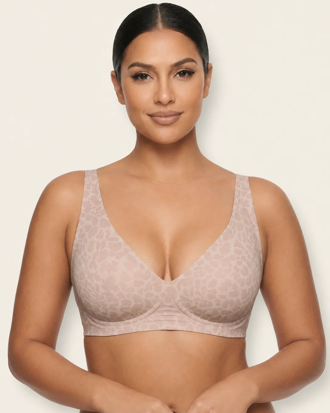 Soutien-gorge sans couture plongeant push-up sans armature en gel