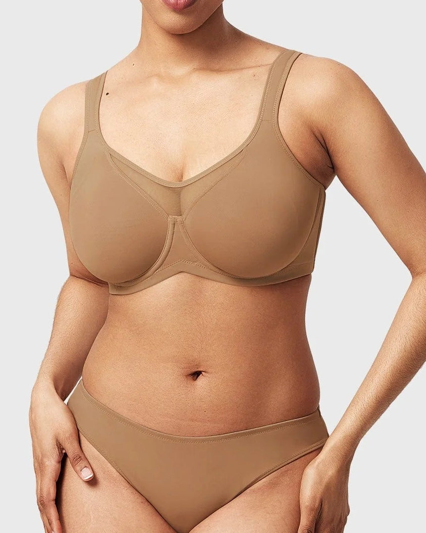 Full-Coverage Unlined Minimizer Underwire Bra
