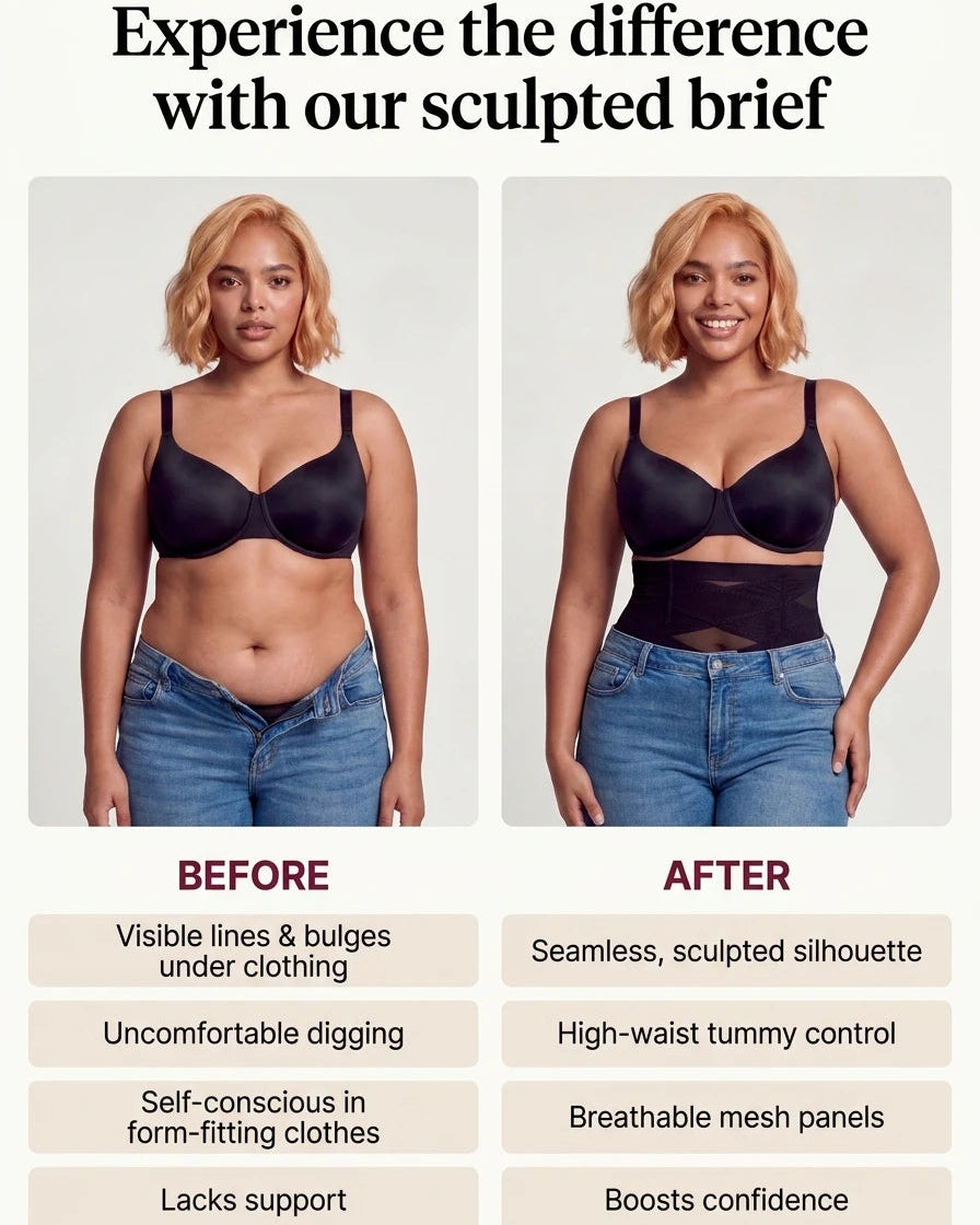 Culotte gainante taille haute avec contrôle du ventre