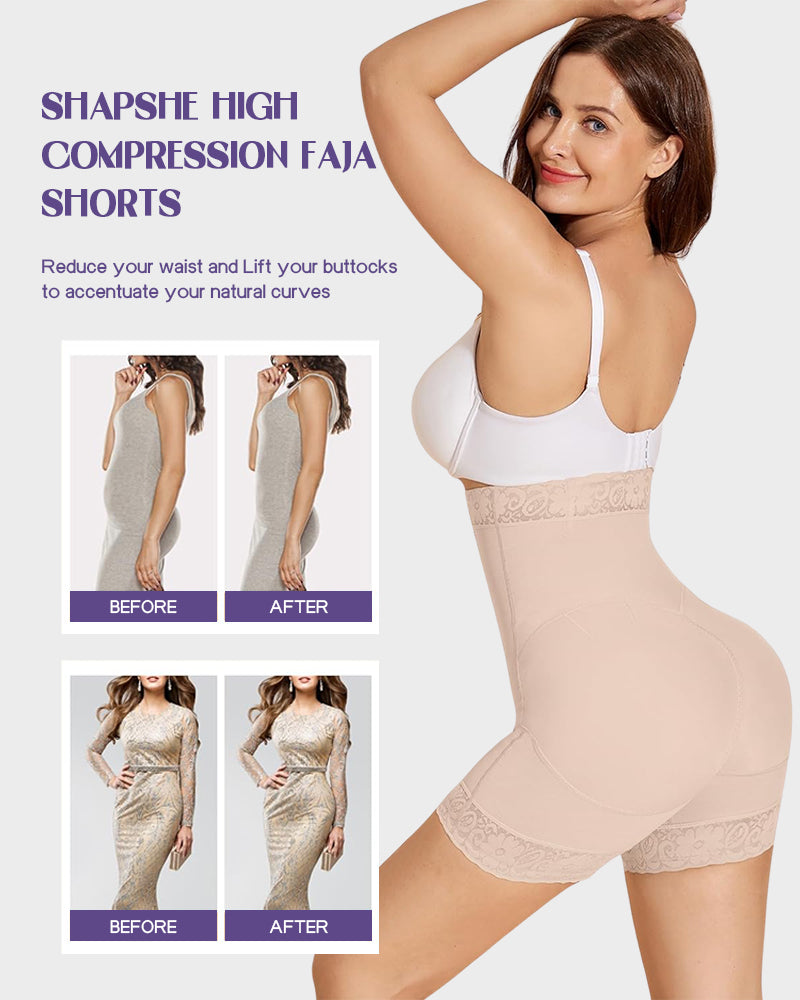 LilyCurve Sculpting Butt Lifter Tummy Control Shorts in NU