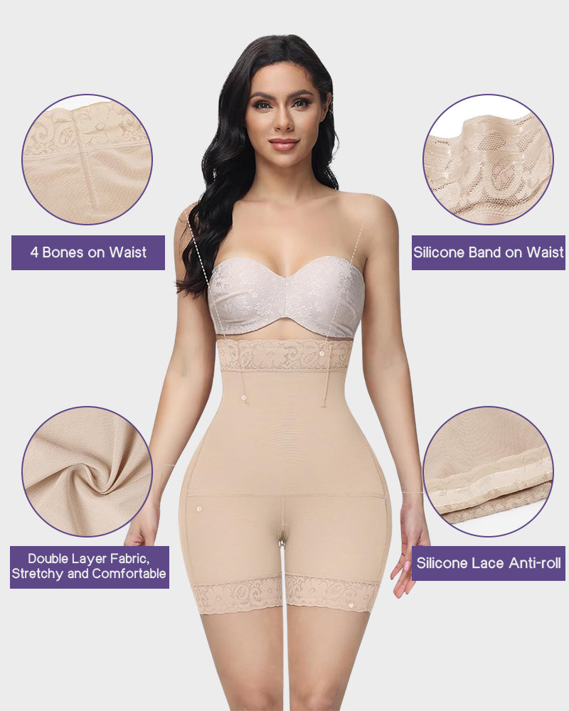 LilyCurve Sculpting Butt Lifter Tummy Control Shorts in NU