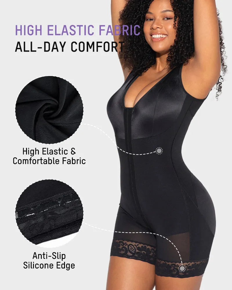 Extra Firm Post Surgery Full Body Shaper Zipper Crotch Fajas