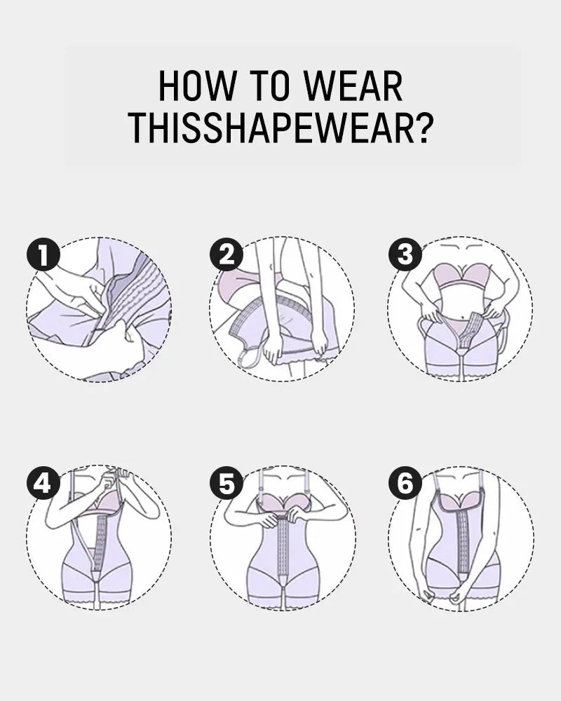 Extra Firm Post Surgery Full Body Shaper Zipper Crotch Fajas