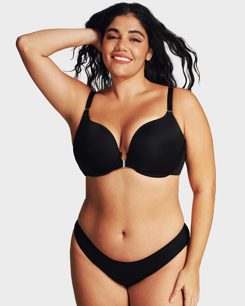 LilyCurve Front Closure Push-Up Lift Bra in BK