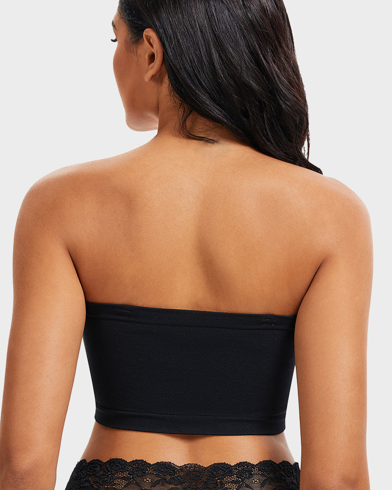 LilyCurve Full-Coverage Seamless Bandeau Bra in BK