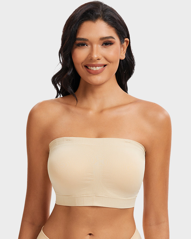 LilyCurve Full-Coverage Seamless Bandeau Bra in NU