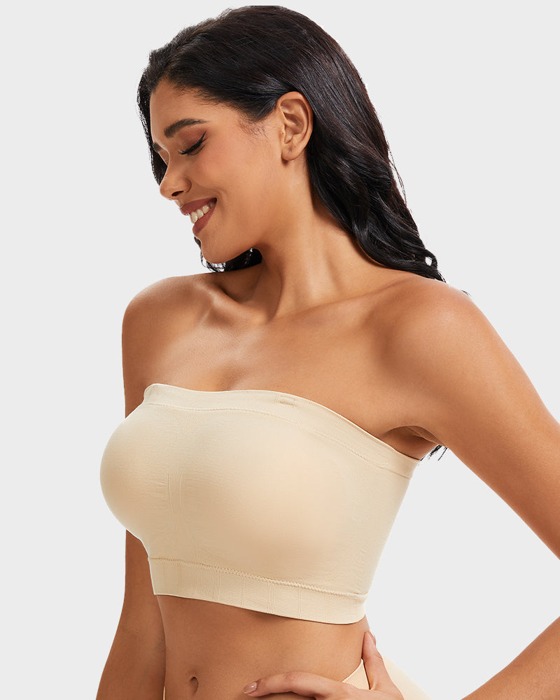 LilyCurve Full-Coverage Seamless Bandeau Bra in NU
