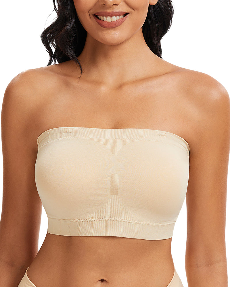 LilyCurve Full-Coverage Seamless Bandeau Bra in NU