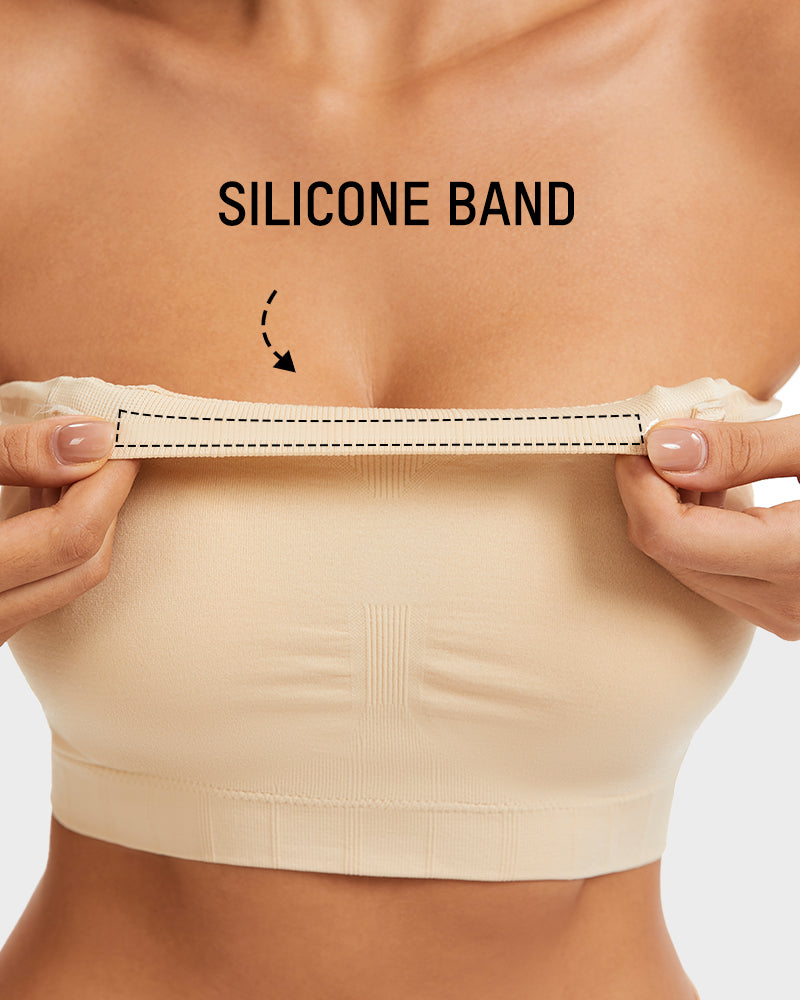 LilyCurve Full-Coverage Seamless Bandeau Bra in NU