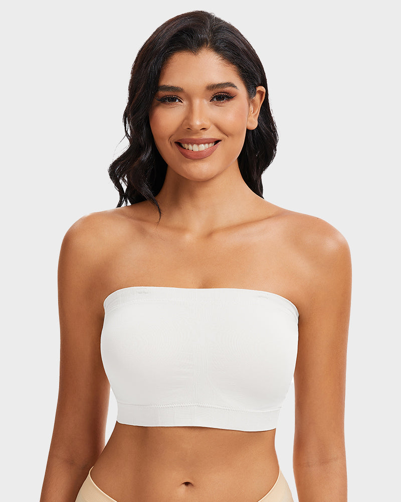 LilyCurve Full-Coverage Seamless Bandeau Bra in WH