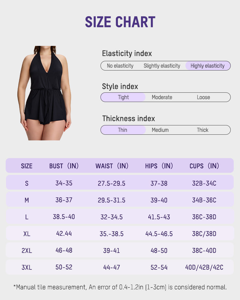 LilyCurve SculptFit AirLift Halter V-Neck Swim Romper in PK