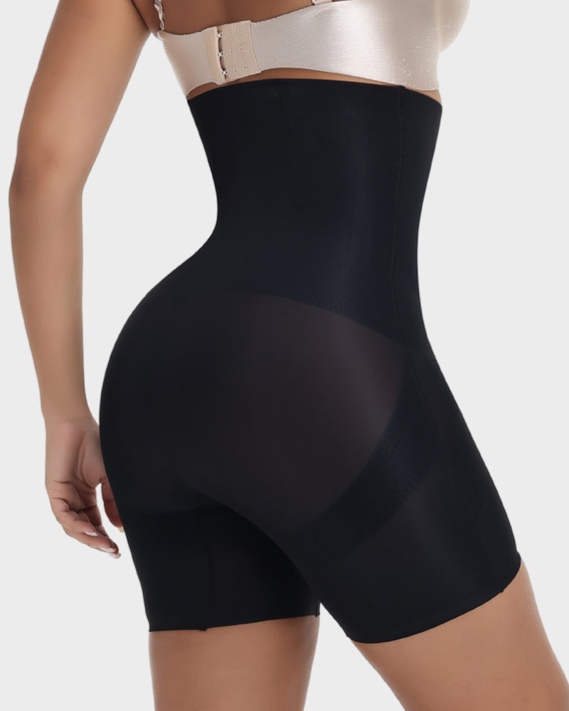 LilyCurve High-Waist Cross Compression Shaping Shorts in NU