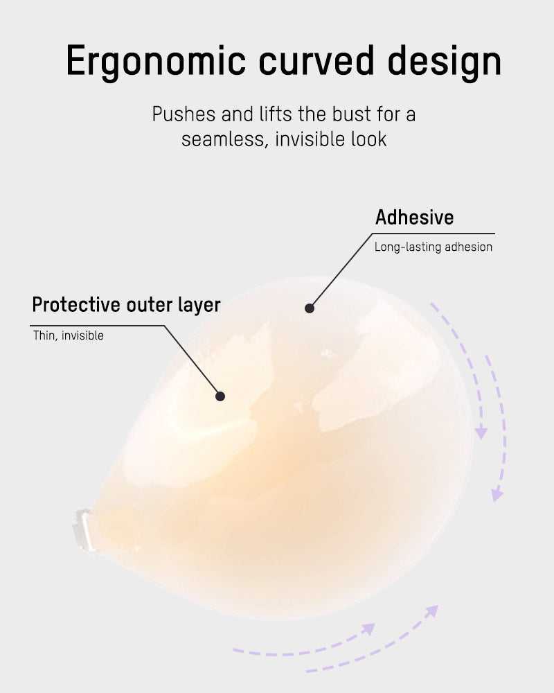 LilyCurve Invisible Lifting Silicone Adhesive Bra Cups (2 Pairs) in NU