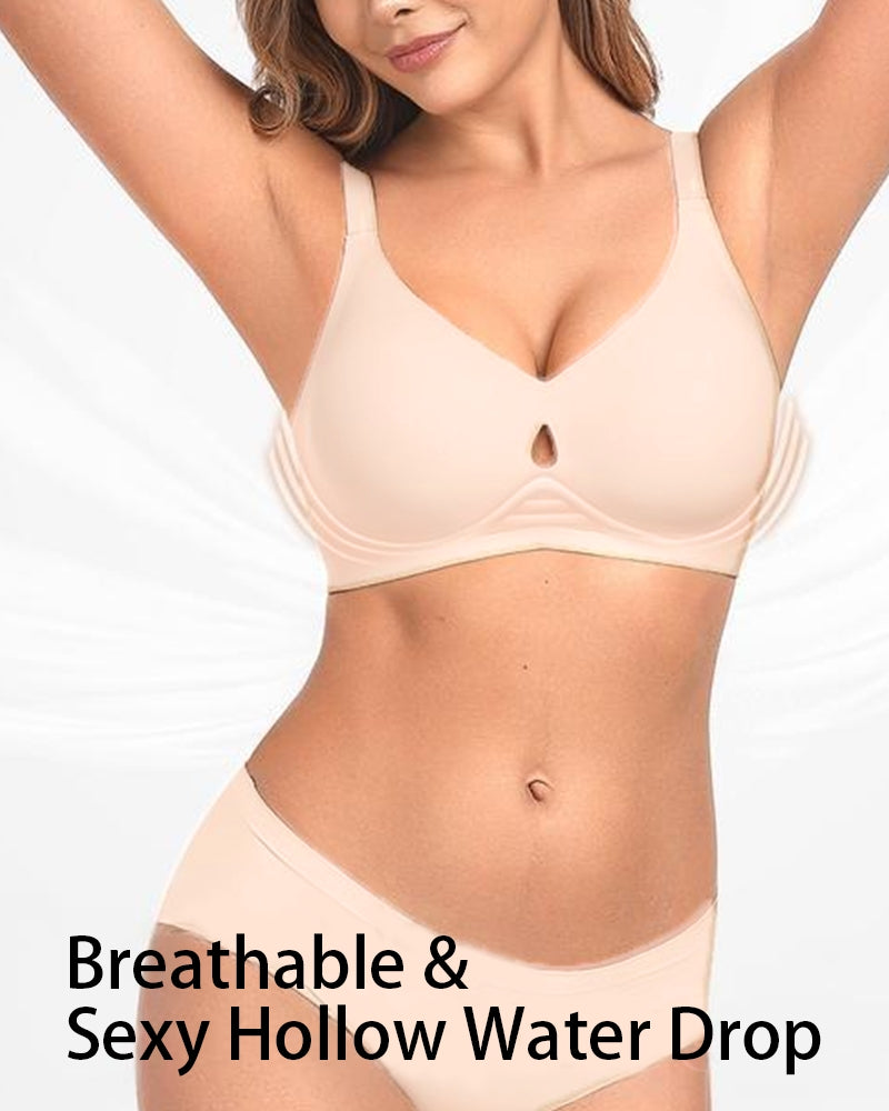 LilyCurve Invisible Jelly Lift Bra with Breathable Water Drop Hollow in NU