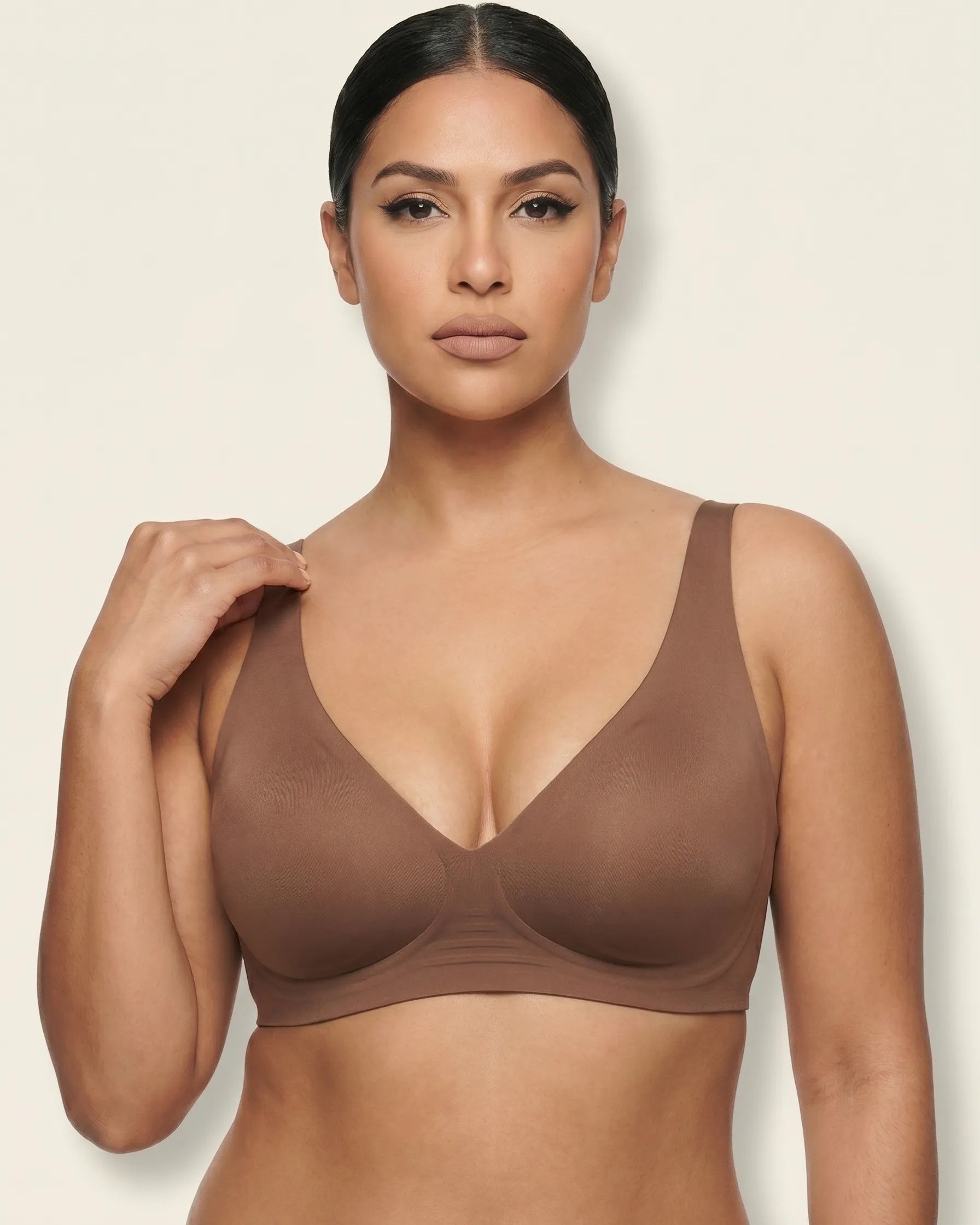 Seamless Wireless Plunge Push-Up Jelly Bra
