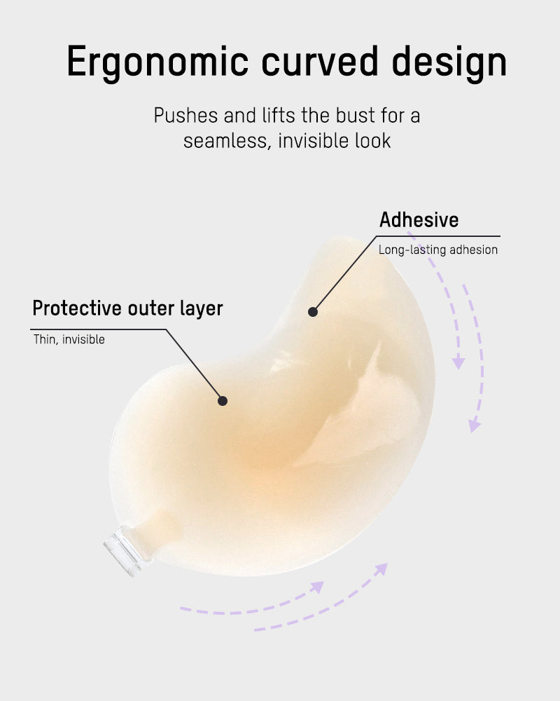 LilyCurve Mango Cup Ultra-Thin Silicone Adhesive Bra (2 Pairs) in NU