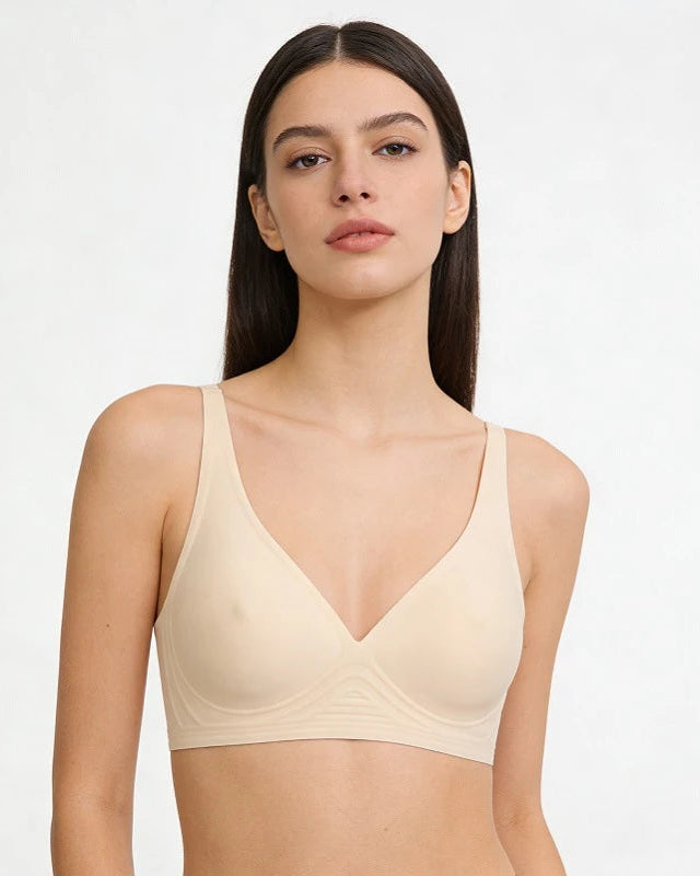 Wireless Push-Up Jelly Bra with Contoured Nipple Details
