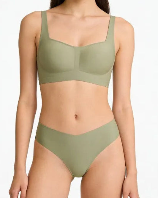 Seamless Square Neck Bralette & Panty Set