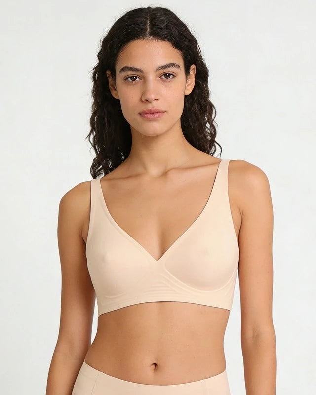 Wireless Push-Up Jelly Bra with Contoured Nipple Details