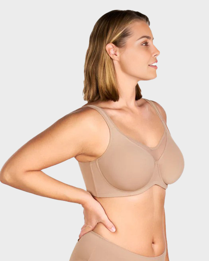 LilyCurve Plus Size Cooling Full Coverage Minimizer Bra in NU