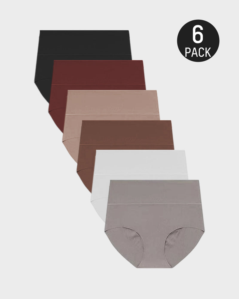 LilyCurve Seamless High-Waist No Show Comfort Panties (6 Pack) in MX