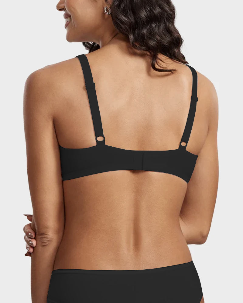 LilyCurve Underwire Support Seamless Unlined Balconette Bra in BN