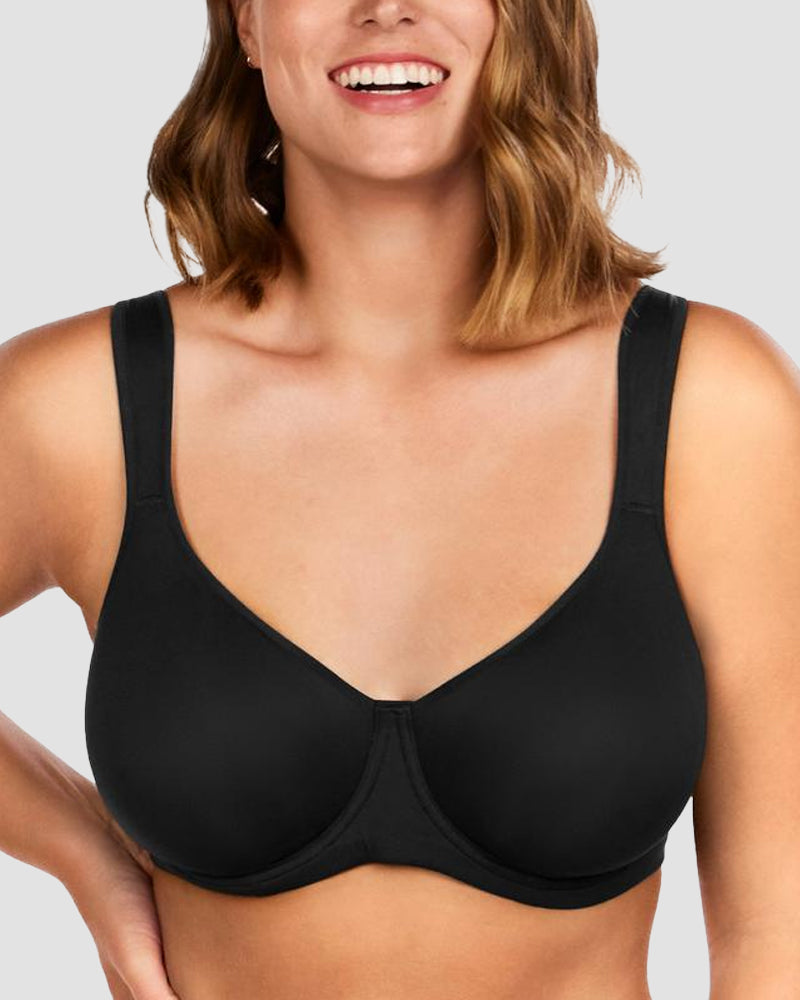 LilyCurve Soft Plus Size Full Coverage Unlined Minimizer Bra in BK