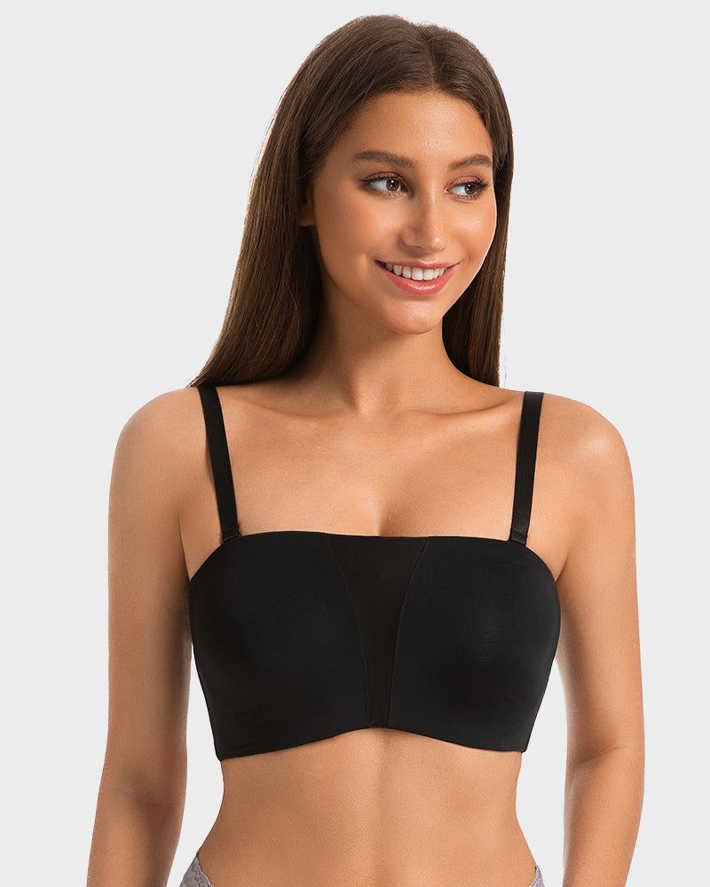 LilyCurve Strapless Anti-Slip Full Coverage Bandeau Bra in NU