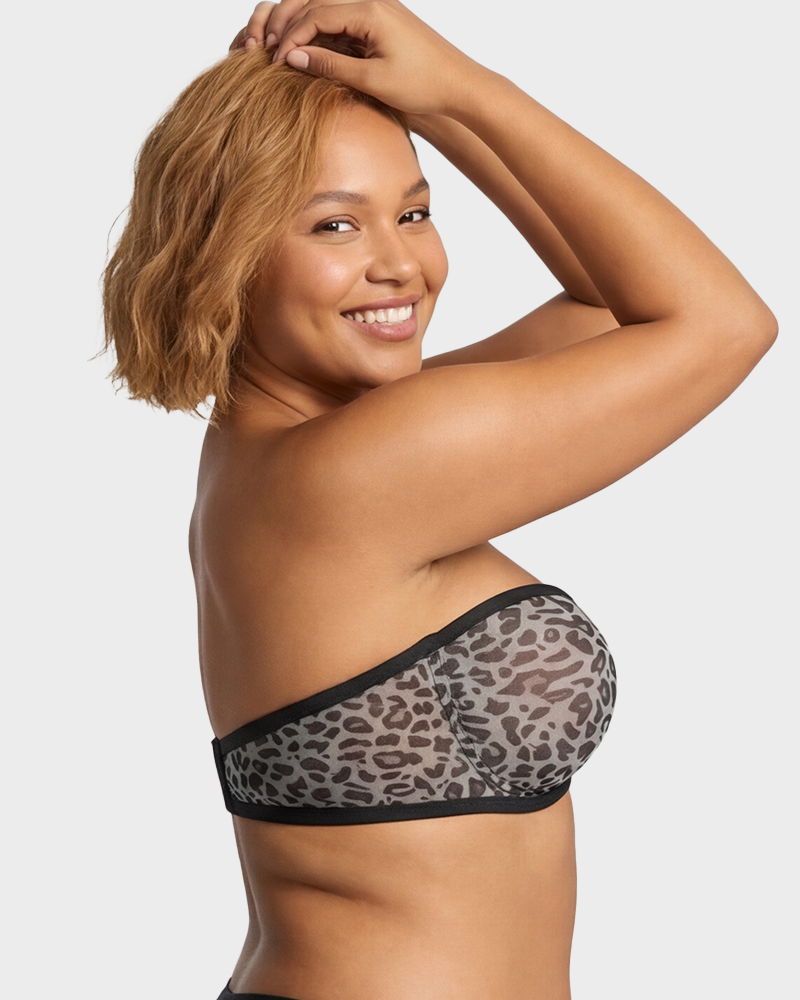 LilyCurve Strapless Mesh Underwire Balconette Bra in LE