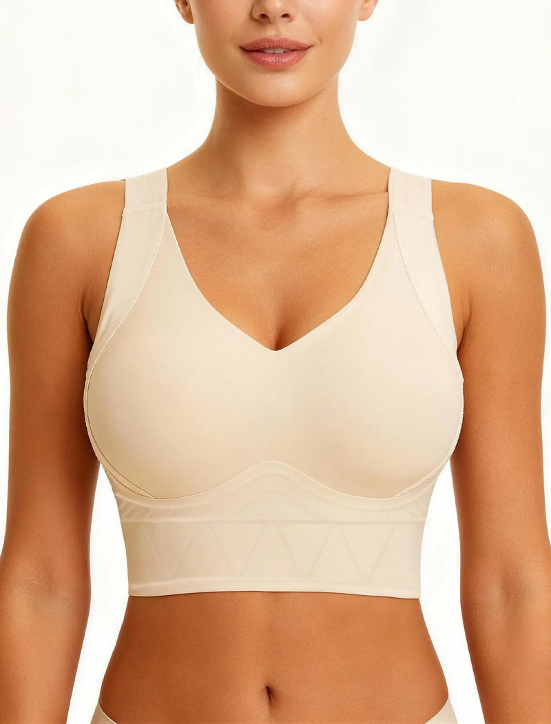 Plus Size Back Fat Smoothing Wireless T-Shirt Bra - Black - View 1