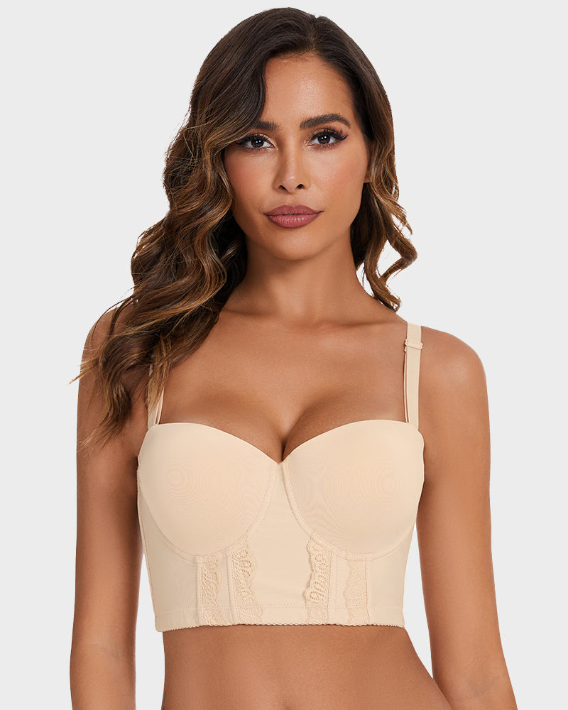 LilyCurve The Low Back Strapless Bra in BK