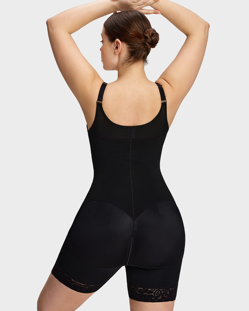 LilyCurve Tummy Control Butt Lifter Shaper with Zipper Crotch Fajas Colombianas in BK