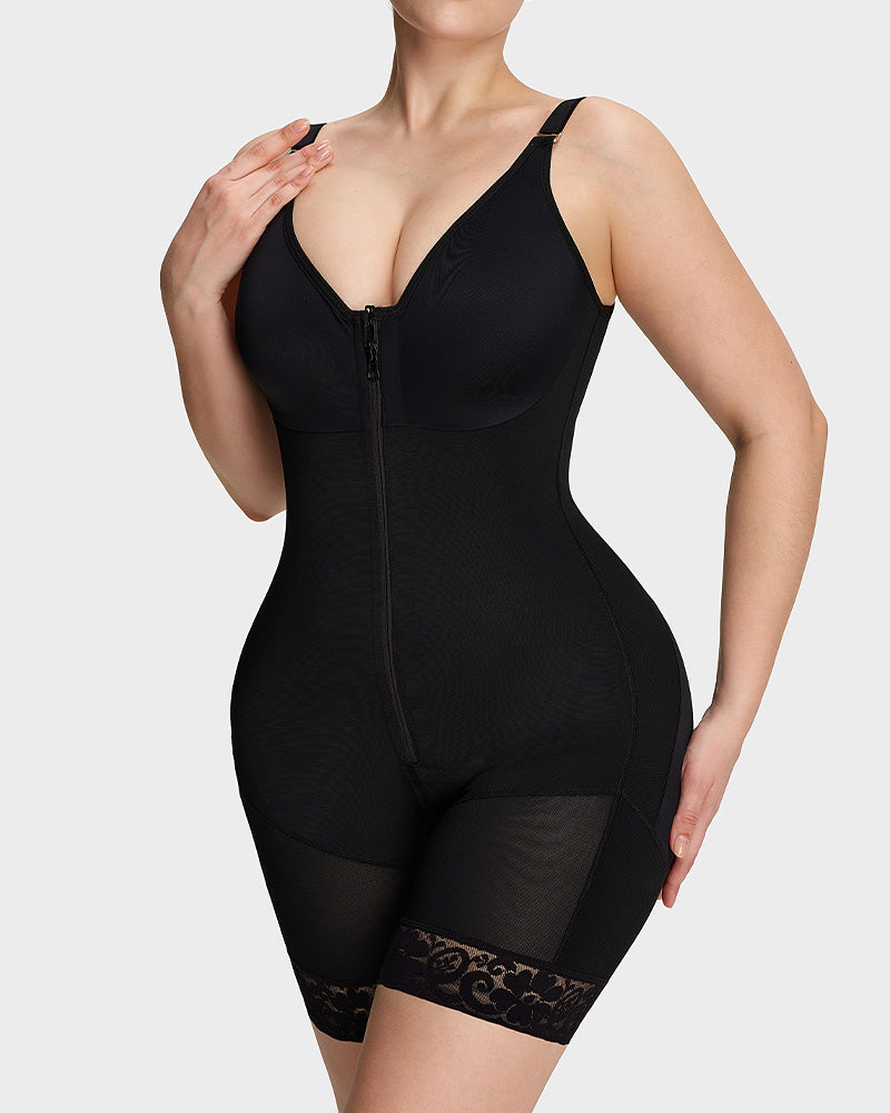 LilyCurve Tummy Control Butt Lifter Shaper with Zipper Crotch Fajas Colombianas in BK