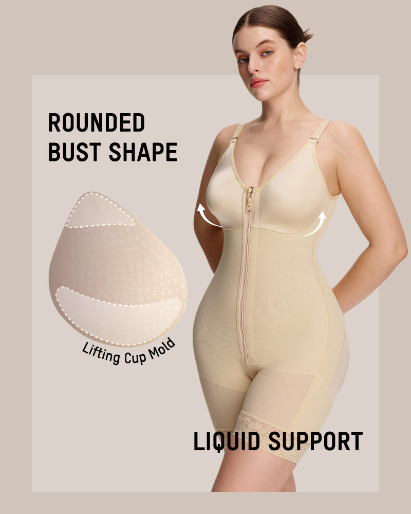 LilyCurve Tummy Control Butt Lifter Shaper with Zipper Crotch Fajas Colombianas in NU