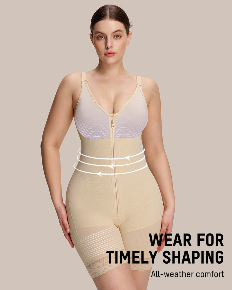 LilyCurve Tummy Control Butt Lifter Shaper with Zipper Crotch Fajas Colombianas in NU