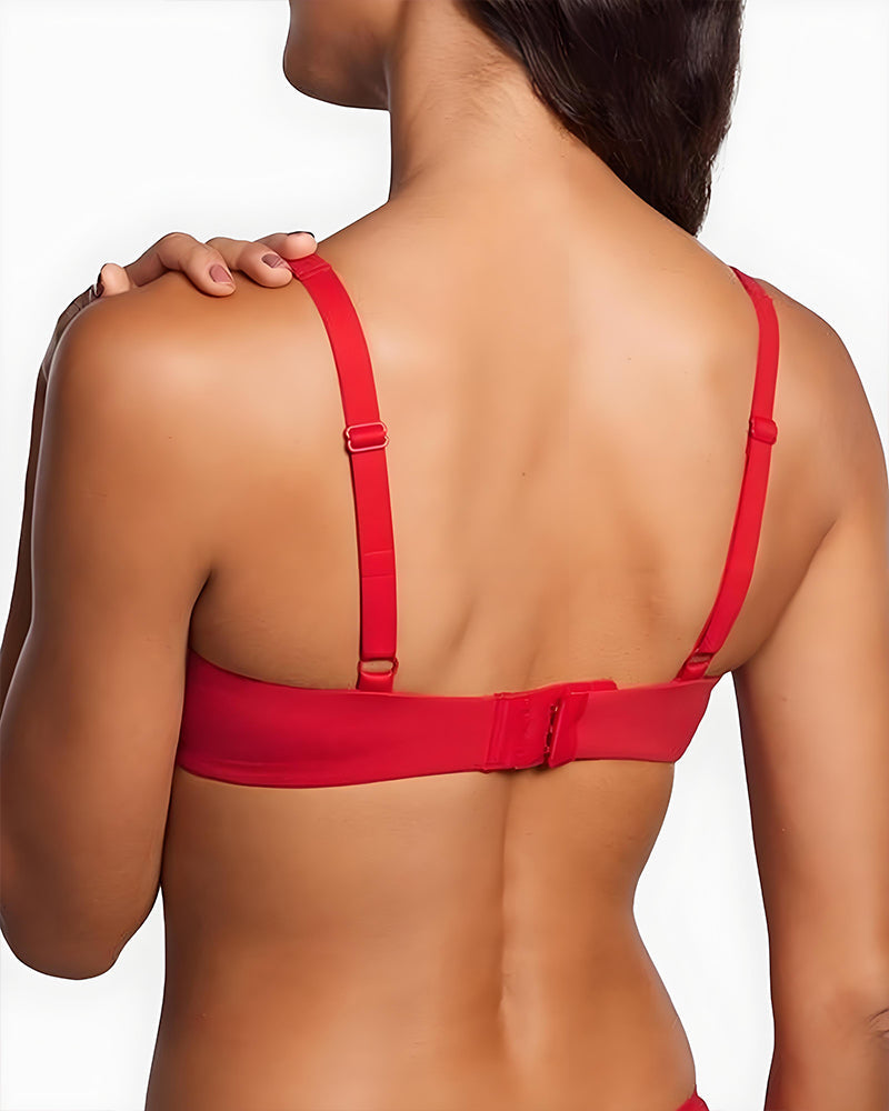 LilyCurve Underwire Support Seamless Unlined Balconette Bra in BN