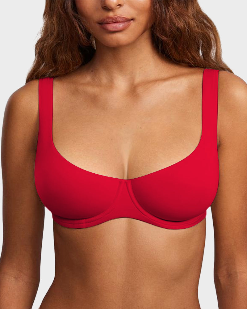LilyCurve Underwire Support Seamless Unlined Balconette Bra in BN