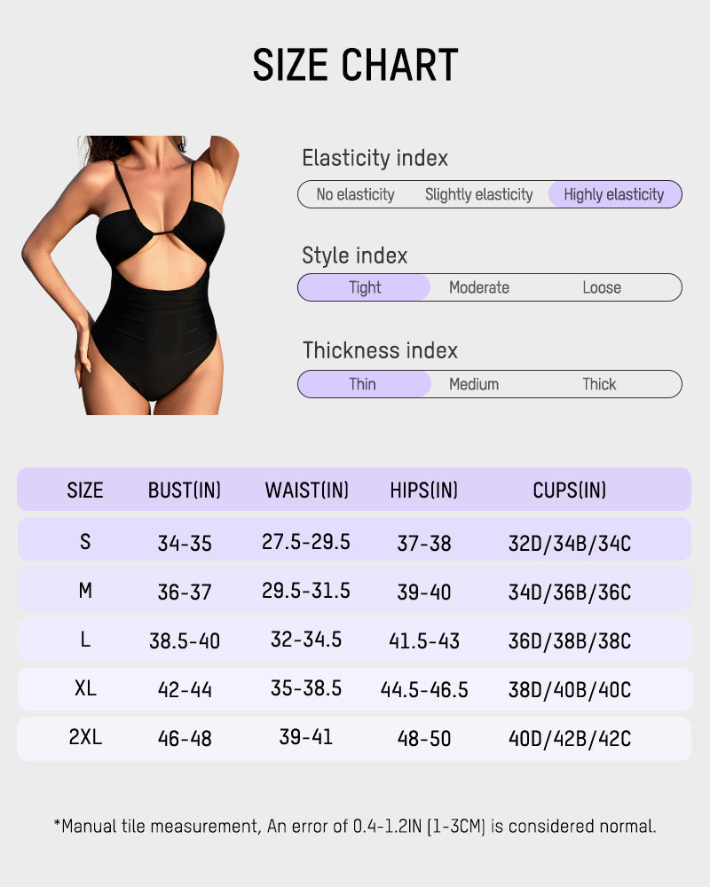 LilyCurve Women's One Piece Flattering Cheeky High Cut Out Cute Swimsuit in BN