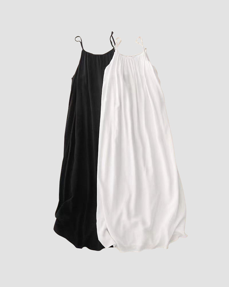 Women's Solid Color Backless Cami Dress - Dark Green