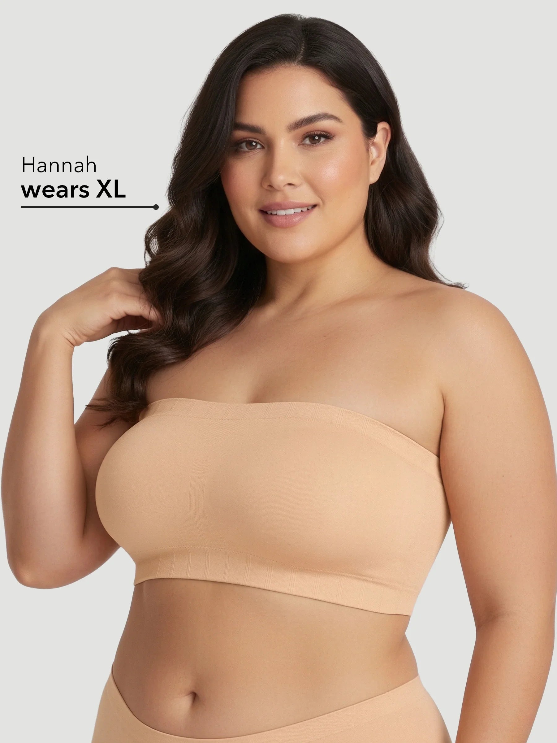 Convertible Strapless Bandeau Bra in 2XL — multi-way strapless design, size 