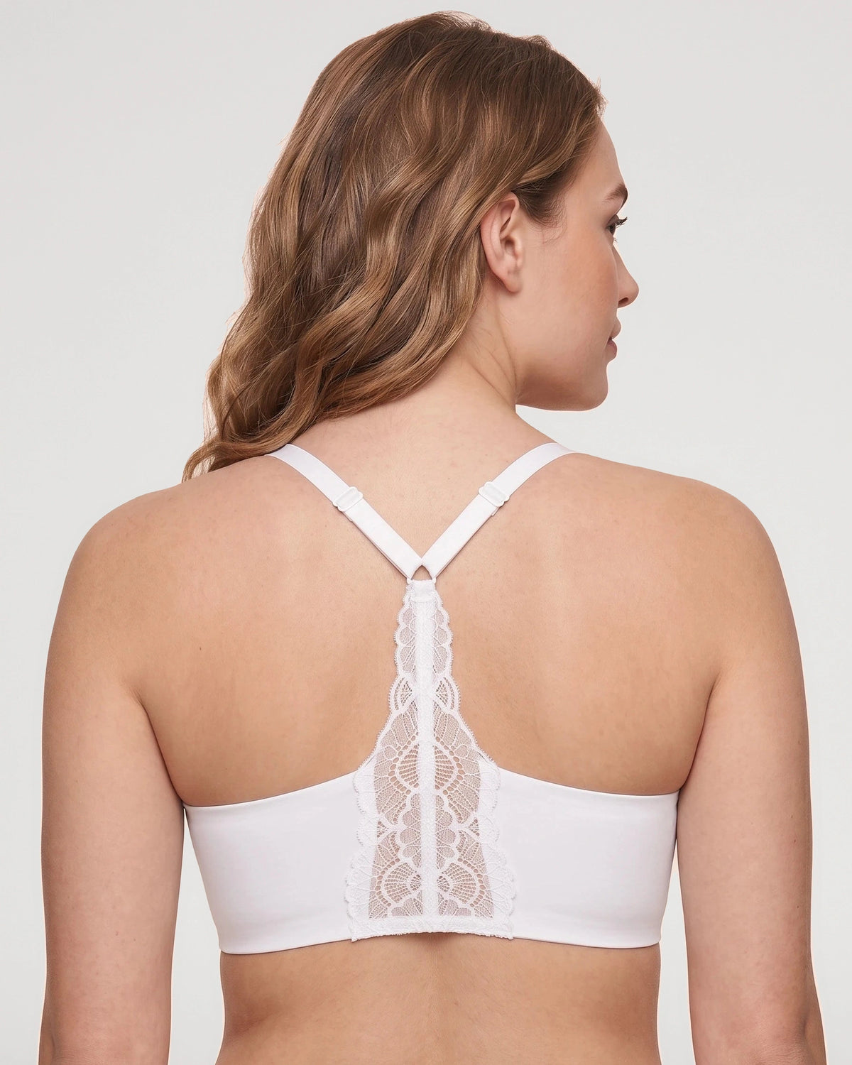 Soft contour view of the Lace Jelly Deep V Racerback Bralette | LilyCurve